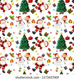 Christmas Santa Claus seamless pattern illustration