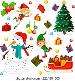 Christmas Santa Claus seamless pattern illustration