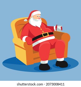 Christmas Santa Claus Sitting in a Chair