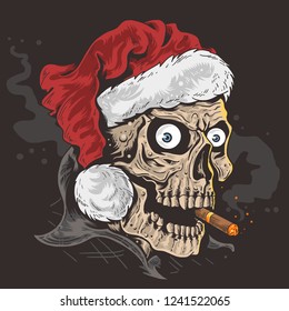 CHRISTMAS SANTA CLAUS SKULL