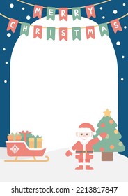 Christmas santa claus with sleigh illustration background