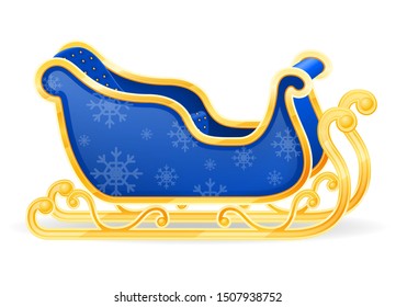 christmas santa claus sleigh stock vector illustration isolated on white background