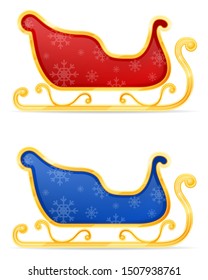 christmas santa claus sleigh stock vector illustration isolated on white background