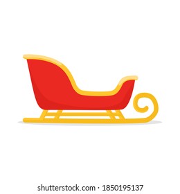 Christmas santa claus sleigh stock isolated on white background.  vector illustration