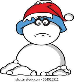 Christmas santa claus snowman emoticon vector illustration