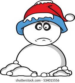 Christmas santa claus snowman emoticon vector illustration