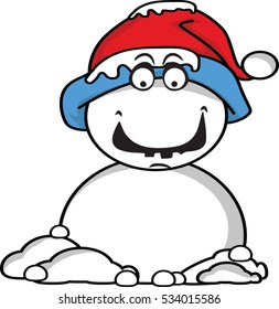 Christmas santa claus snowman emoticon vector illustration