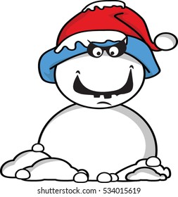 Christmas santa claus snowman emoticon vector illustration