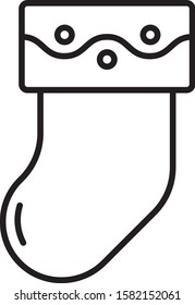 Christmas santa claus socks decoration icon new year snow wintervector illustration