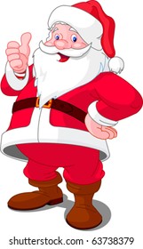 Christmas Santa Claus with thumb up gesture