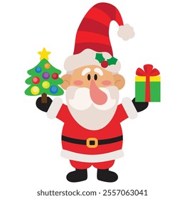 Christmas Santa Claus   vector cartoon illustration