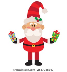 Christmas Santa Claus   vector cartoon illustration