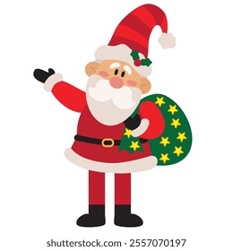 Christmas Santa Claus   vector cartoon illustration