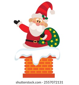 Christmas Santa Claus   vector cartoon illustration