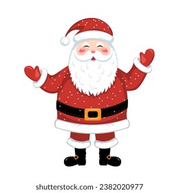 Christmas Santa Claus, vector illustration on white background, decorative element for card, banner, label, etc.