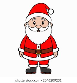 Christmas Santa Claus vector illustration on white background.