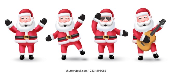 Weihnachten-Weihnachtsmann-Vektorgrafik-Design. Weihnachtsfigur in Stehhaltung und Lächeln, einzeln auf Weiß. Kollektion von Weihnachtsfiguren in Vektorgrafik.