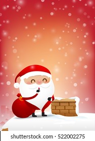Christmas santa claus and winter snow with copy space vector illustration eps 10