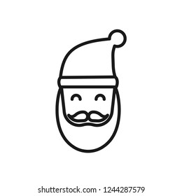 Christmas Santa Clause, Noel Father Line Icon isolated on white