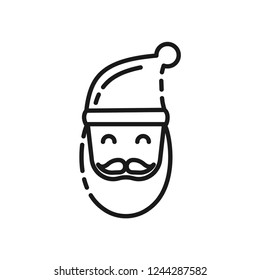 Christmas Santa Clause, Noel Father Line Icon isolated on white