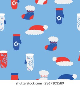 Christmas Santa clothes seamless pattern