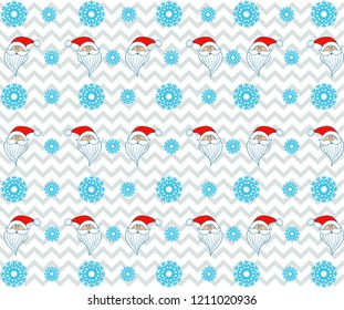 Christmas santa clous snowflake design pattern vector