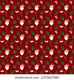 Christmas with santa and decoration seamless pattern backgrounds