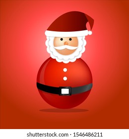 Christmas santa Doll, With red gradient background