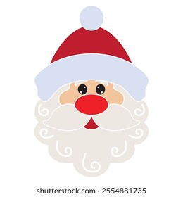 Christmas Santa face vector cartoon illustration