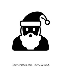 Christmas santa filled icon. Simple vector sign