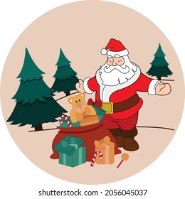 Christmas Santa flat art illustration
