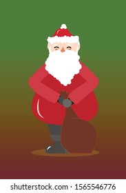 Christmas Santa with gift bag