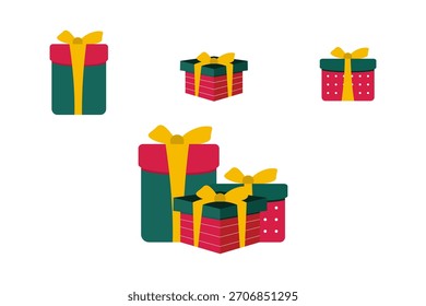 Navidades Santa Gift Simple Set Verde Rojo