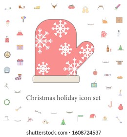Christmas Santa glove colored icon. christmas holiday icons universal set for web and mobile