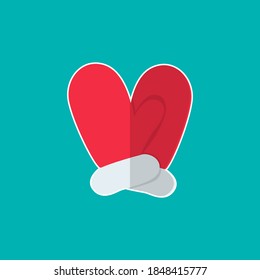 Christmas Santa Gloves Icon Vector Flat Background