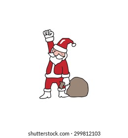 Christmas Santa hand up cartoon vector