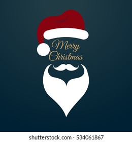 Christmas Santa Hat Greeting Card Vector Illustration Eps 10