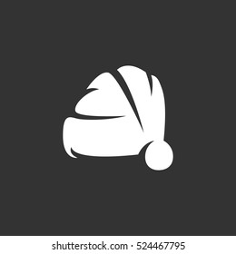Christmas Santa hat icon isolated on black background. Christmas Santa hat vector logo. Flat design style. Modern vector pictogram for web graphics - stock vector