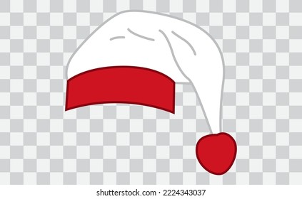 Christmas santa hat illustration on transparent background
