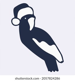 Weihnachtsmütze-Papagevektor