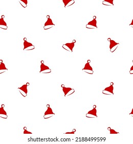 Christmas santa hat seamless pattern. red hat ornament. Holiday collection wallpaper. New year winter texture on white background. Vector illustration. 