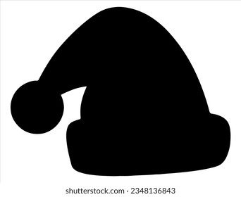 Christmas Santa hat silhouette vector art