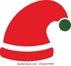 Christmas Santa Hat Silhouette Vector Style Illustration Art Design