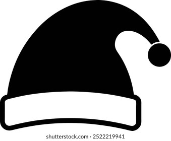 Christmas Santa Hat Silhouette Vector Style Illustration Art Design