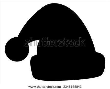 Christmas Santa hat silhouette vector art