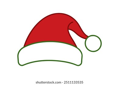 Uma ilustração de arte vetorial de Natal Santa Hat