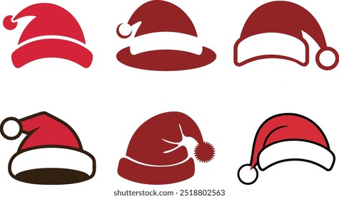 Christmas santa hat vector art illustration 