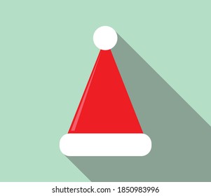 Icono de ilustración vectorial de Papá Noel de Navidad. Vector plano con sombra larga. Ideal para el marketing en medios sociales/diseño gráfico. EPS8.