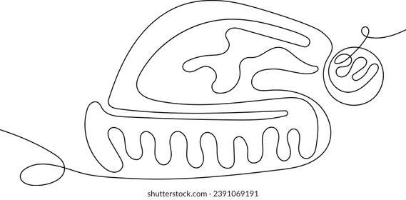 Christmas santa hat vector illustration drawn with line on red background