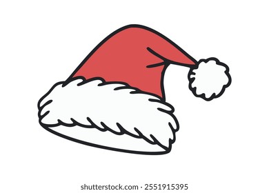 christmas santa hat vector illustration - festive icon for design